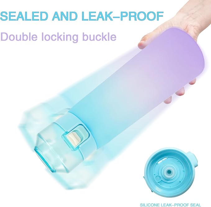 650ml Air Scent Water Bottle BPA Free Sports Cup 7 Flavour Pods Blue Purple