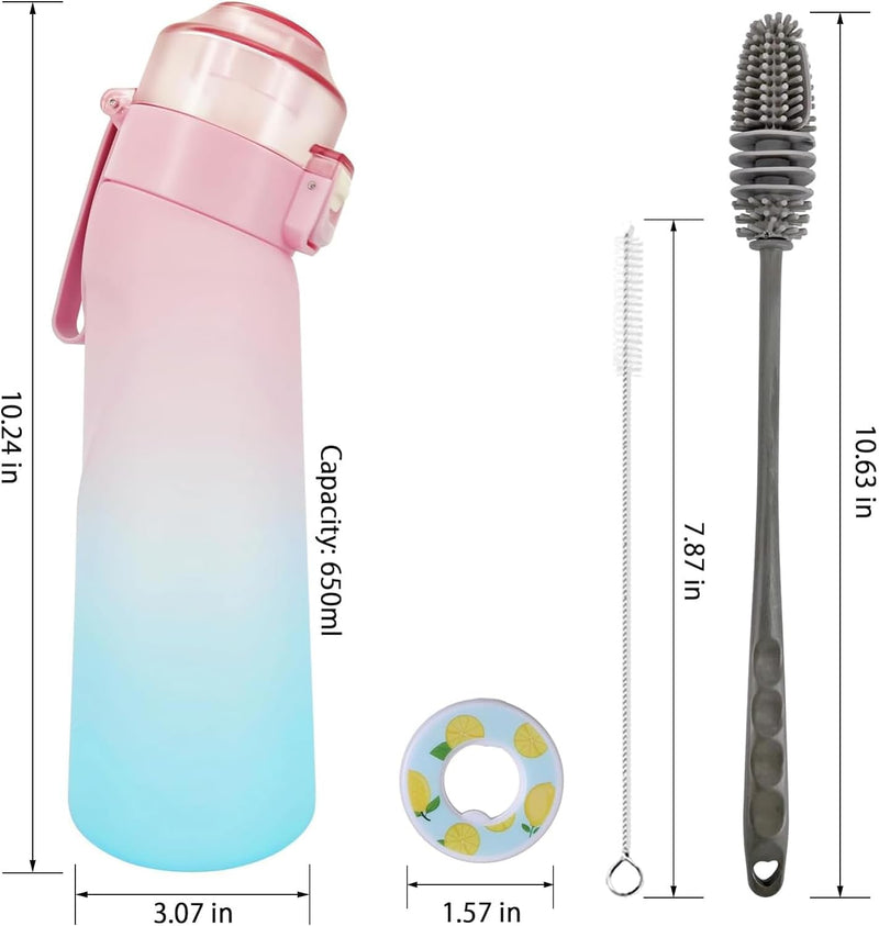 650ml Air Scent Water Bottle BPA Free Sports Cup 1 Flavour Pod Pink Blue