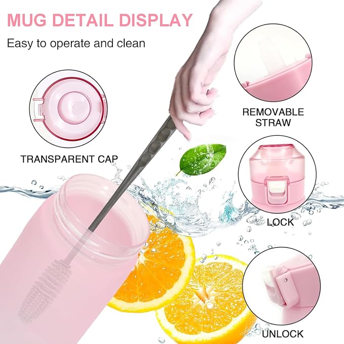 650ml Air Scent Water Bottle BPA Free Sports Cup 1 Flavour Pod Pink Blue