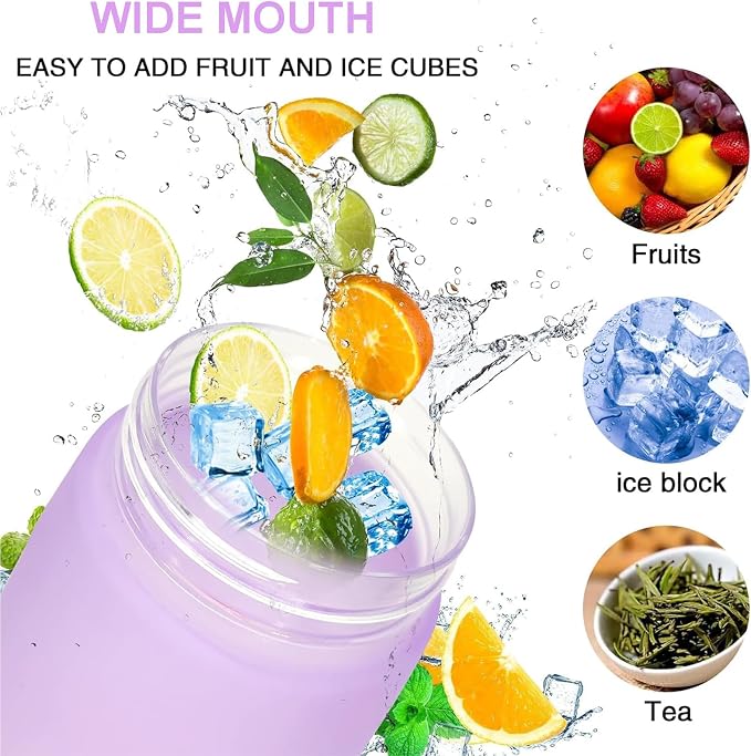 650ml Air Up Scent Water Bottle BPA Free Flavored Sports Cup Straw Pods Purple Pink
