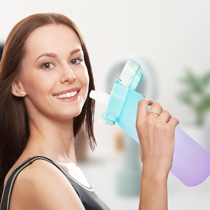 650ml Air Scent Water Bottle BPA Free Sports Cup 7 Flavour Pods Blue Purple