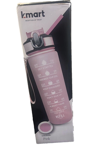 K-MART 1-Litre Motivational Fitness Water Bottle - BPA Free